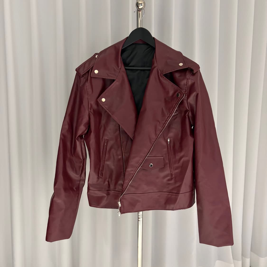 빈티지 와인컬러 레자자켓 상품이미지1