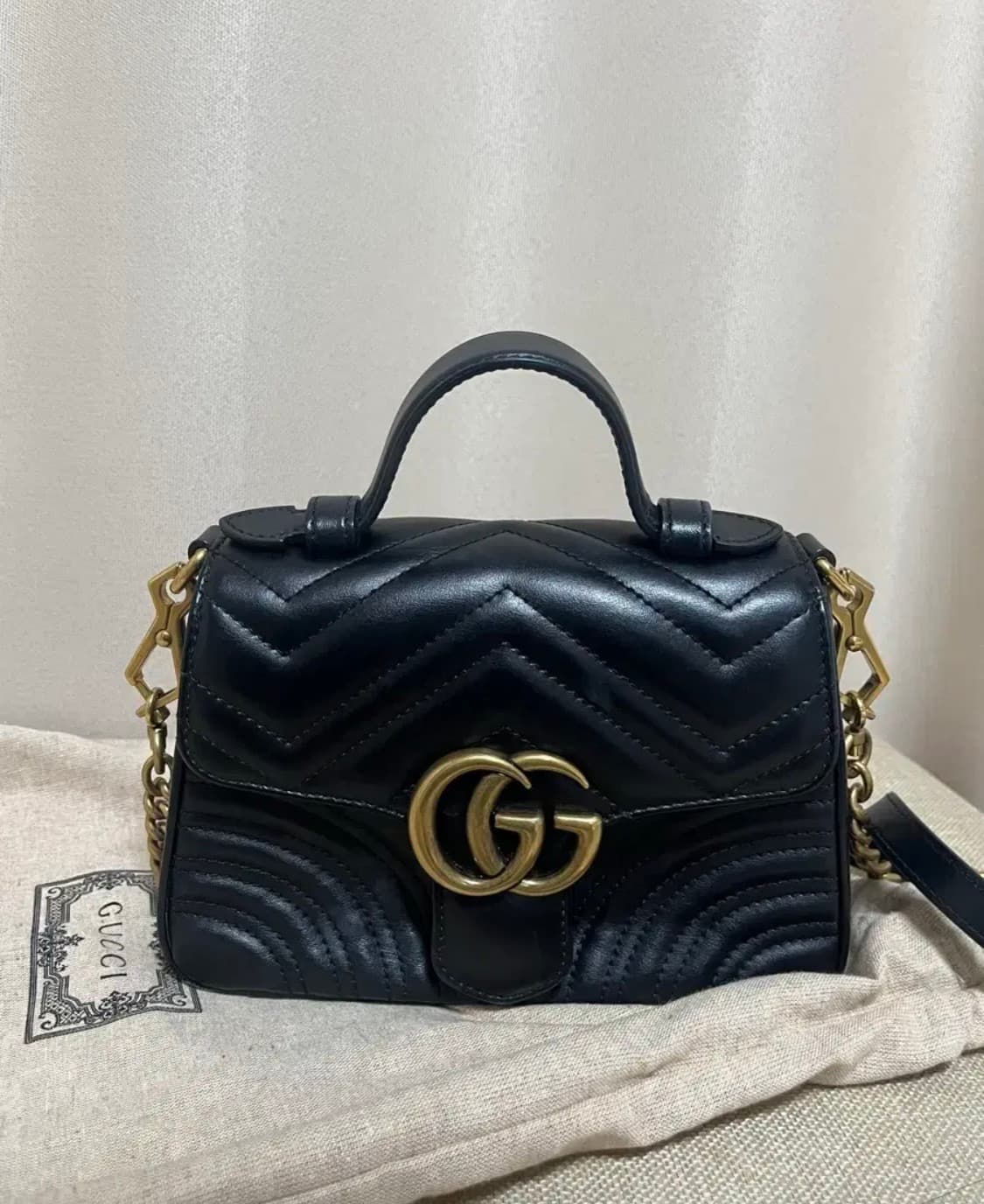 구찌 GG 마몬트 미니 탑 핸들백 상품이미지1