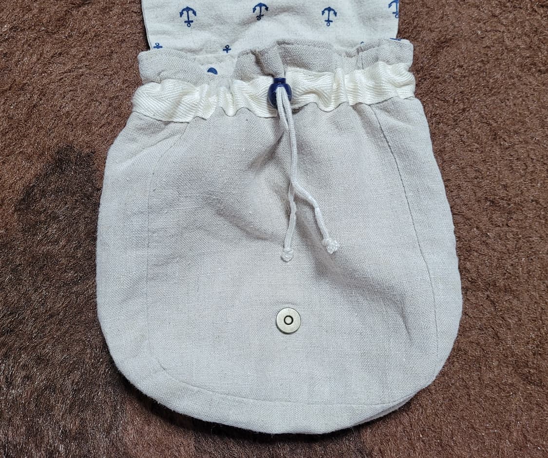 일본 빈티지 마린 린넨(패브릭) 포켓 가방(17*20) 상품이미지4