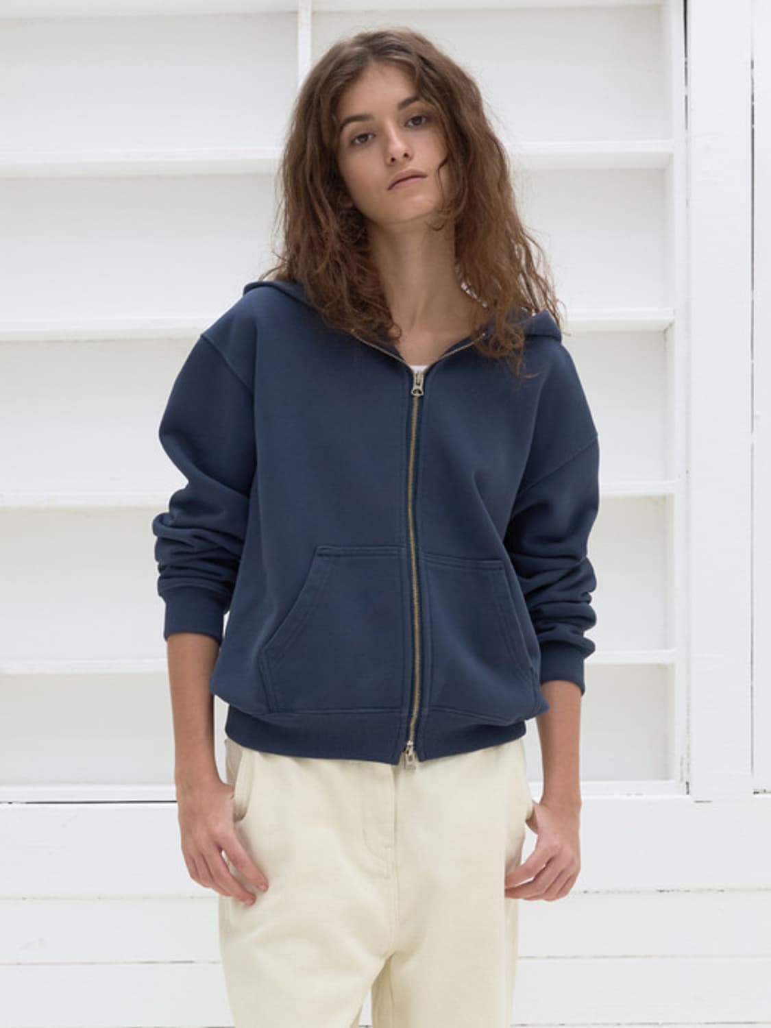 (유일매물) 포저 워시드 인디블루 후드집업 상품이미지1