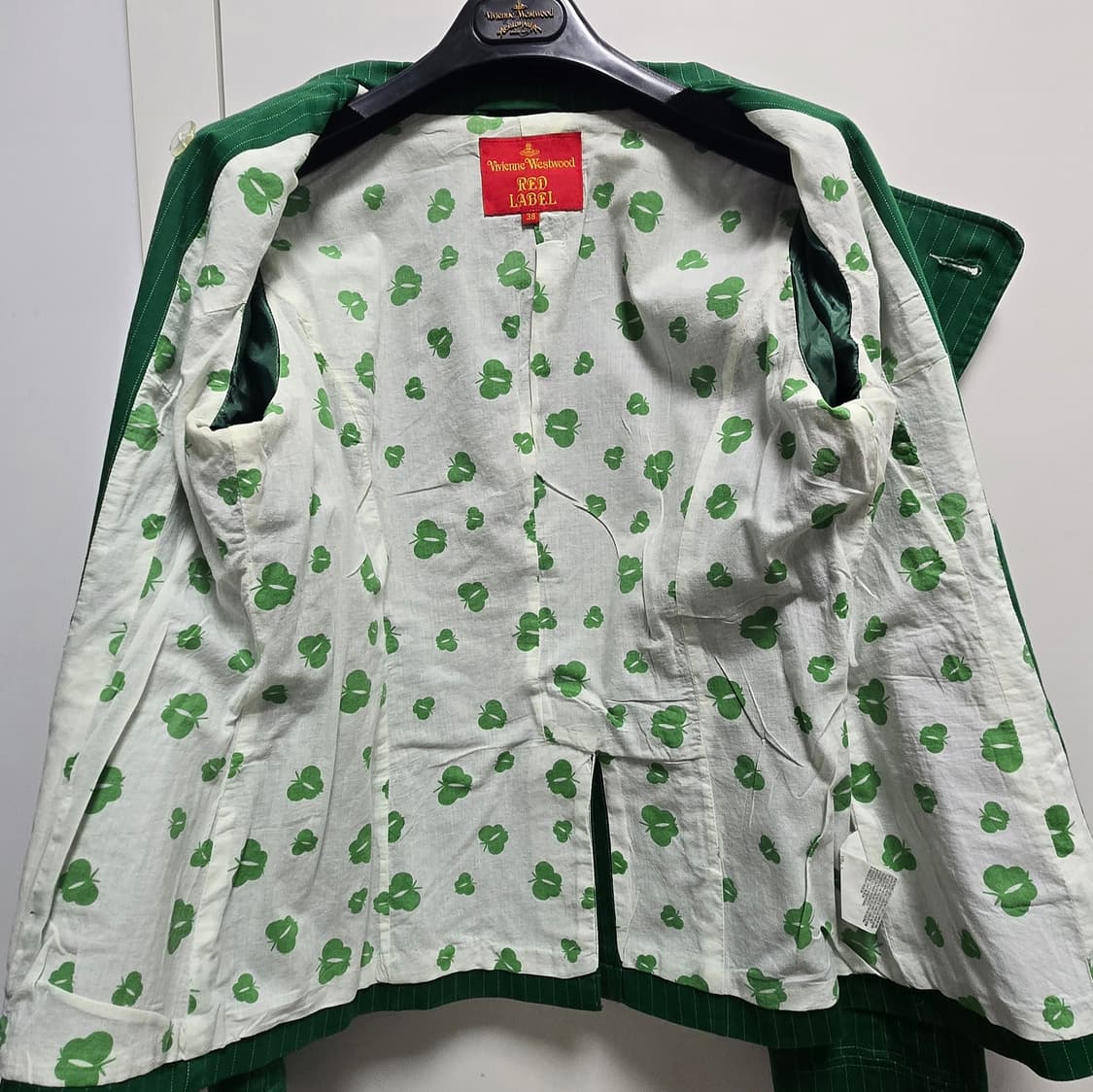 빈티지 비비안웨스트우드 레드라벨 그린 스트라이프 자켓 38사이즈 상품이미지6