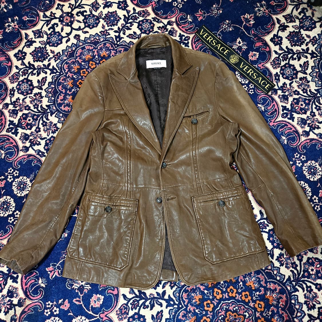베르사체(VERSACE) 램스킨 클레식 노치드 라펠 카라넥 자켓 52 상품이미지1