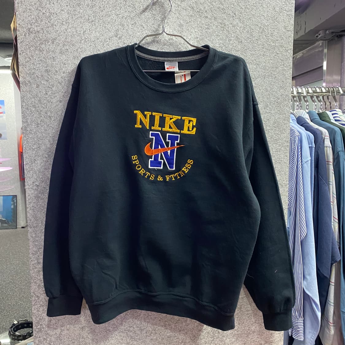 나이키 자수 빅로고 블랙 맨투맨 B3778 상품이미지2