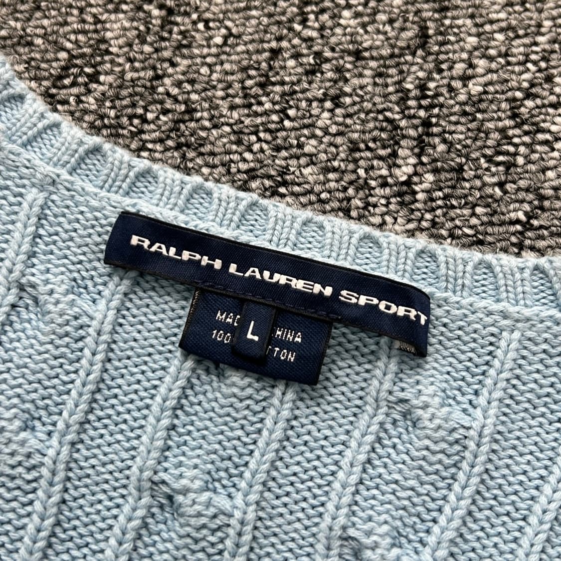 폴로 랄프로렌 스포츠 스카이블루 코튼 브이넥 니트 상품이미지7