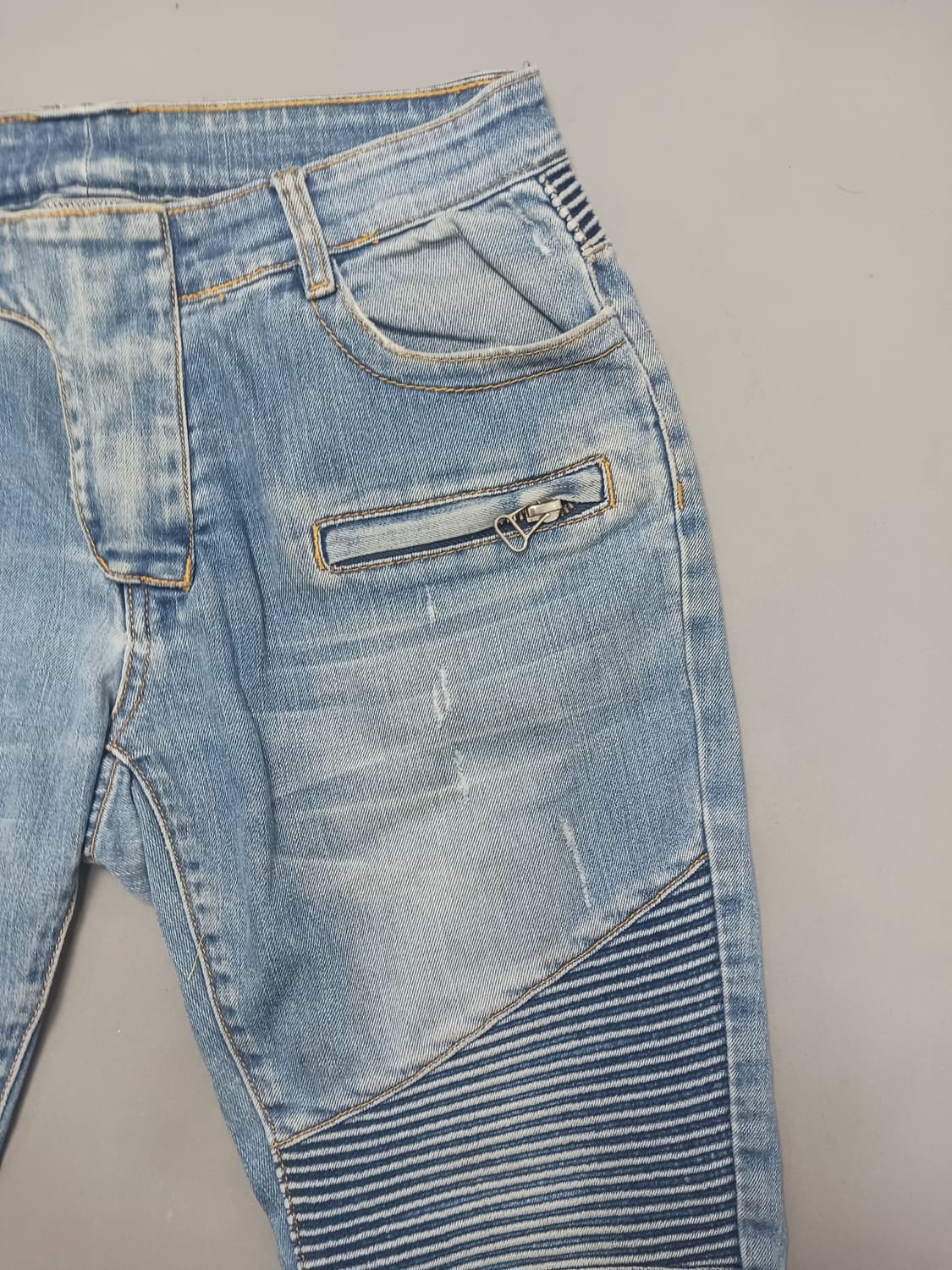 [31] 발망 연청 스크래치 바이커진 청바지 상품이미지4