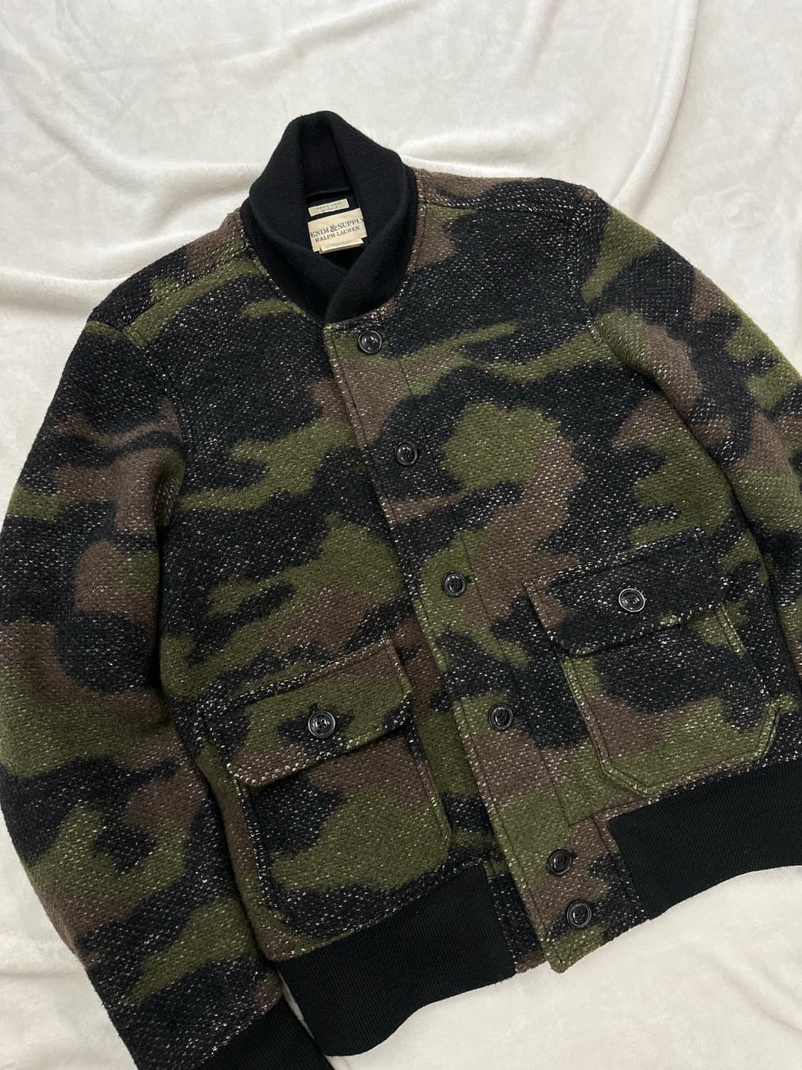 (L)폴로 데님앤서플라이 우드랜드 카모 울 봄버 자켓  상품이미지2