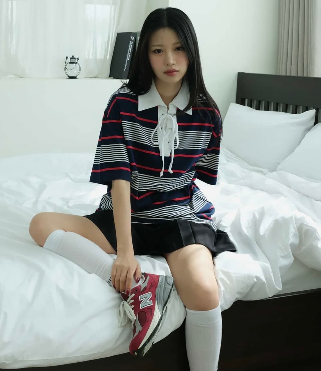 유센틱 피케 스트라이프 T / 다크네이비 (F) 상품이미지1