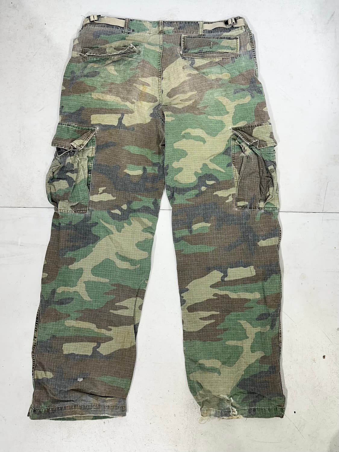 빈티지 카키 군복 와이드 밀리터리 카모 립스타 카고 팬츠 군대 바지  상품이미지5