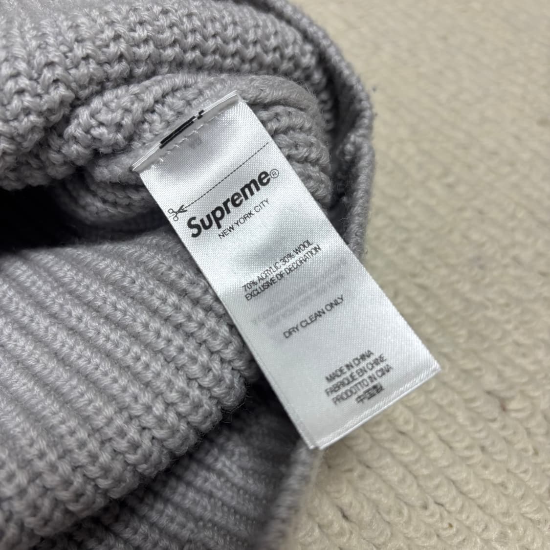 Supreme 슈프림 23fw 스몰 박스 폴로 니트 스웨터 그레이 L 상품이미지9