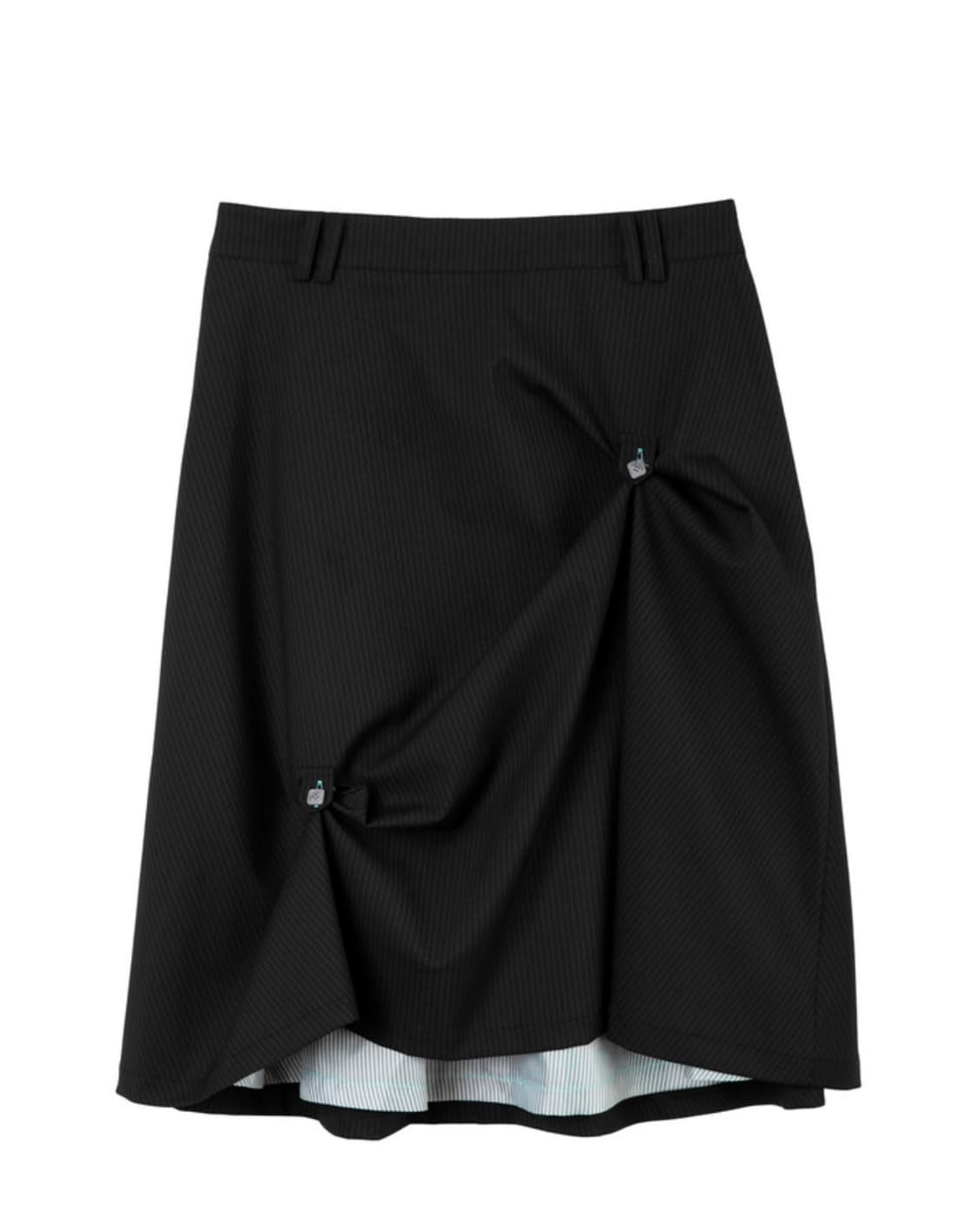 헤레틱 BUTTON FLARED SKIRT 블랙 상품이미지1