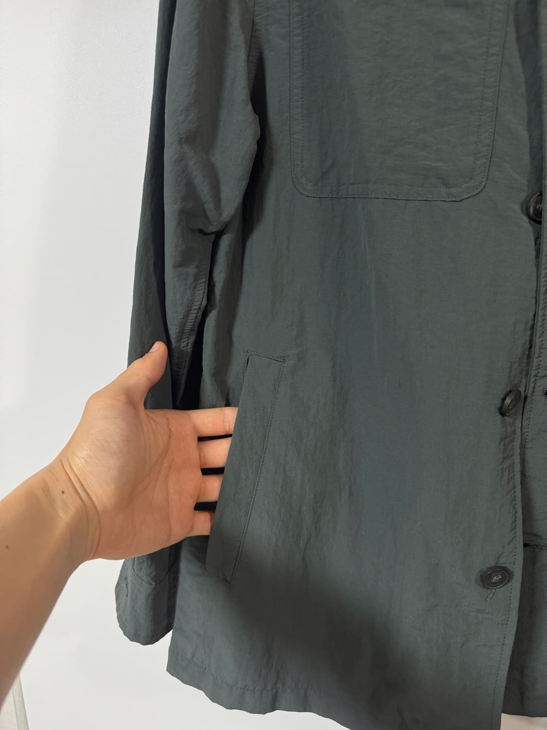 포터리맛 Eddie Bauer 카키그린 셔츠 자켓 100-105 상품이미지3