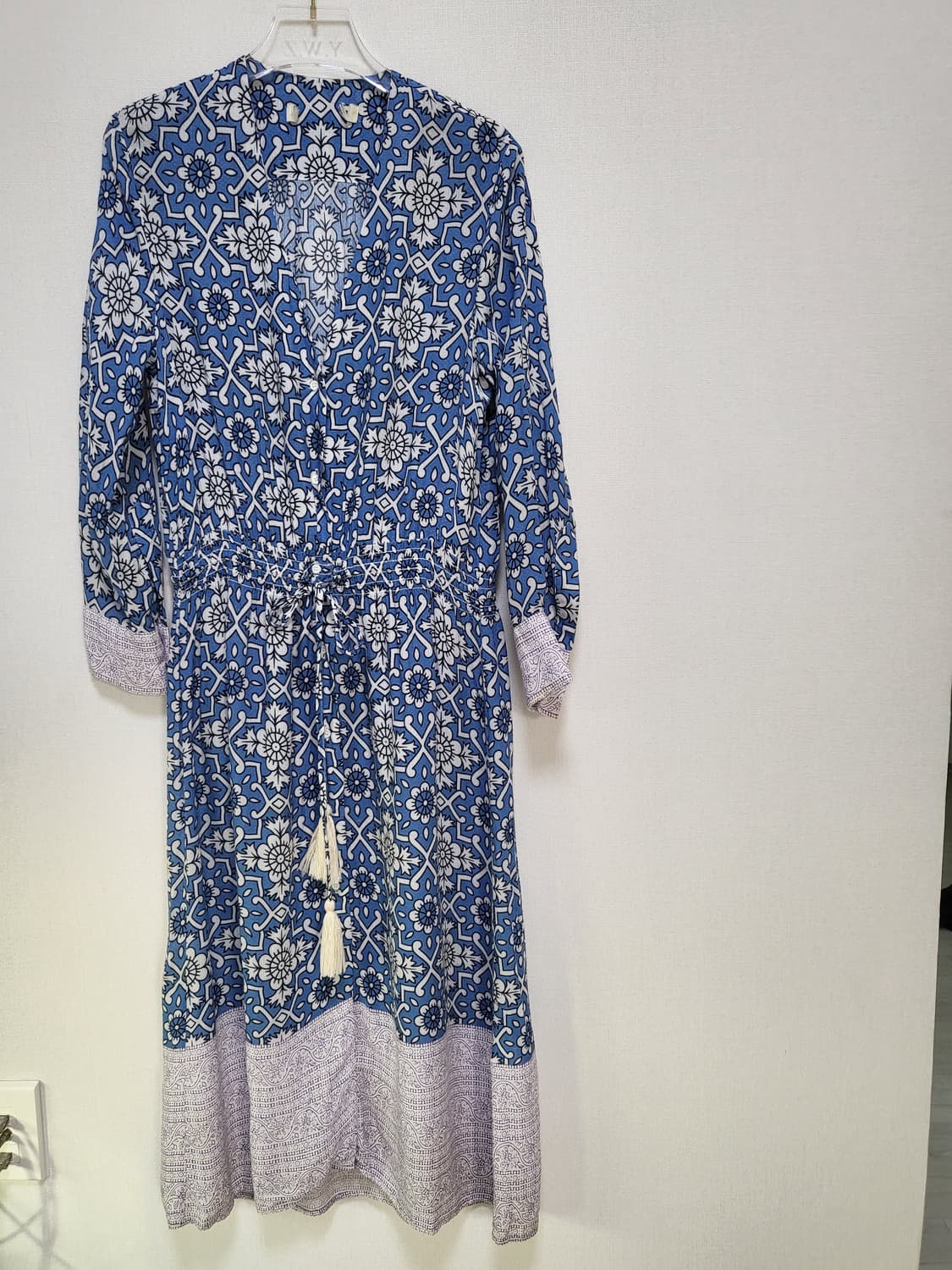 산드로  실크 패턴 롱 원피스 36 55-66 상품이미지1