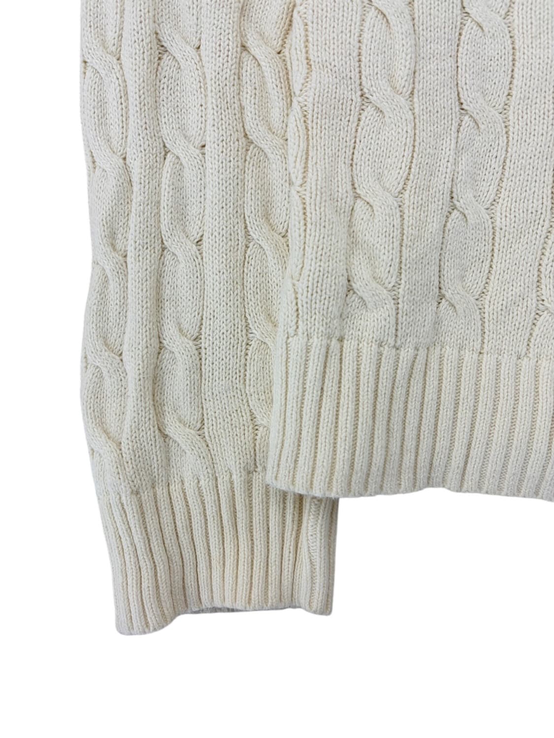 폴로 꽈배기 니트 아이보리 (L) 상품이미지5