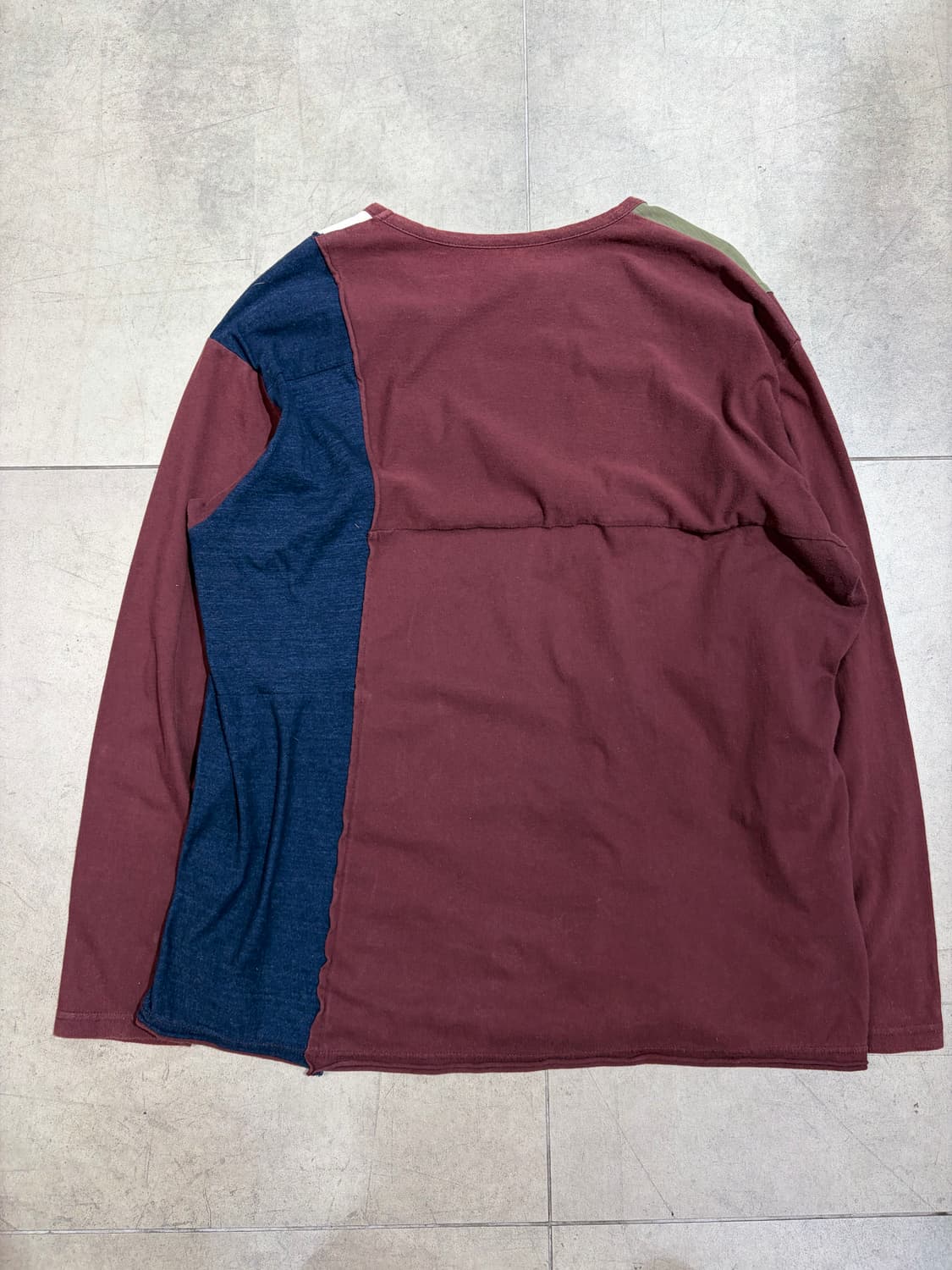 ground y 요지 야마모토 코튼 패치워크 슬리브 티셔츠 상품이미지7