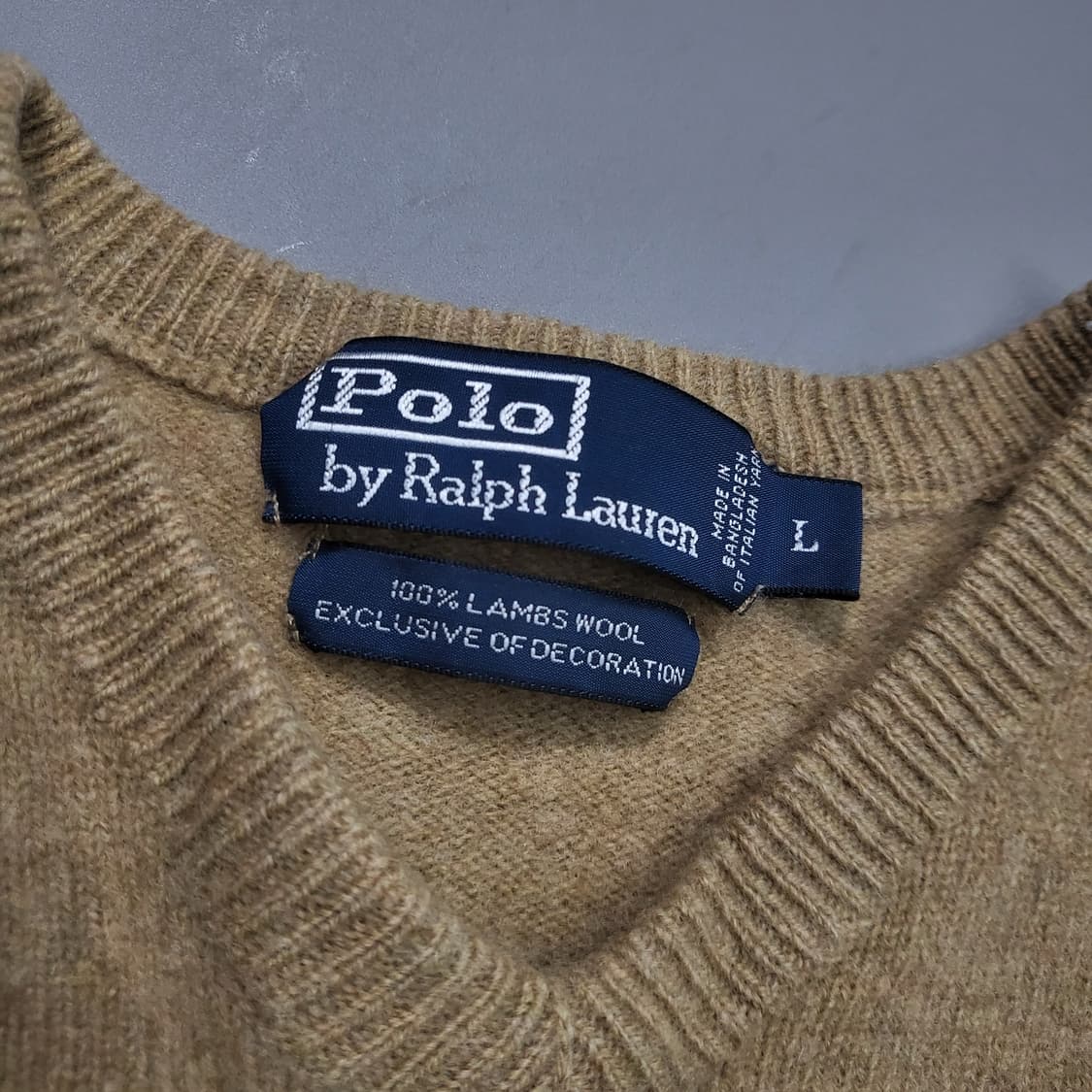 폴로 랄프로렌 램스울 브이넥 니트 L 상품이미지4