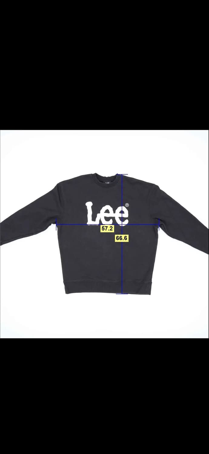 lee 빅로고 블랙 맨투맨 티셔츠 0115H1 상품이미지5