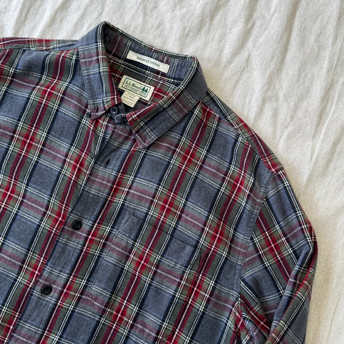 엘엘빈 차콜 레드 체크셔츠 L 상품이미지2