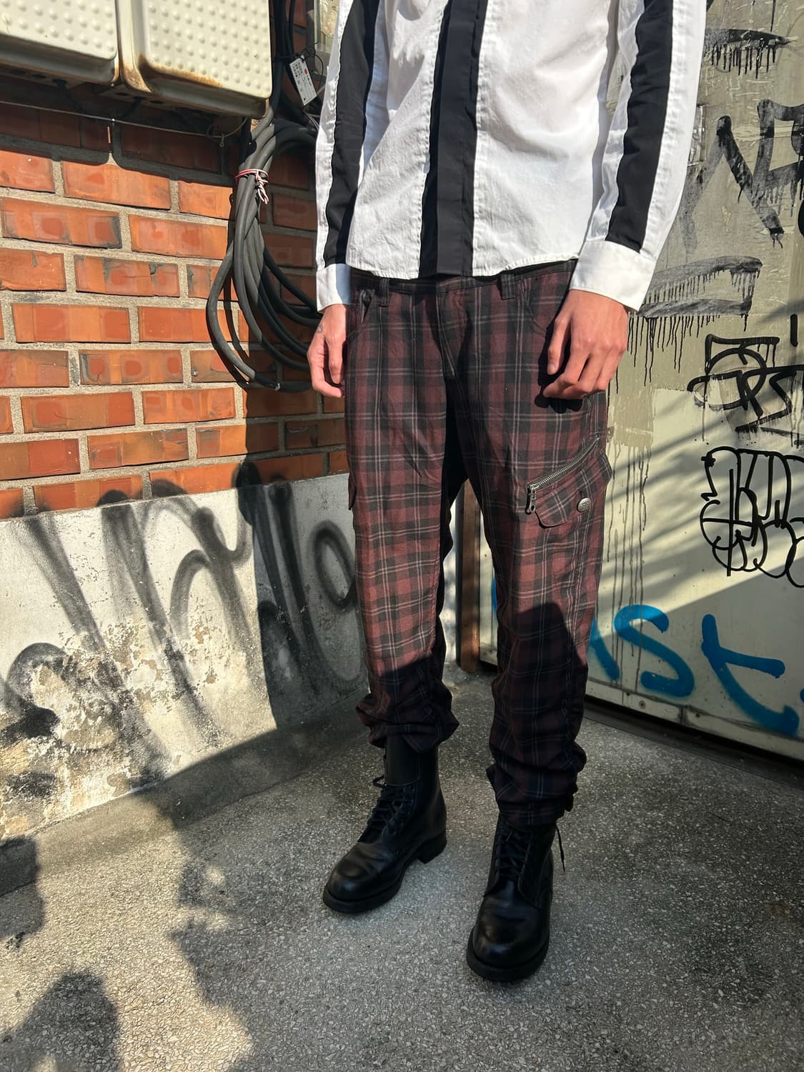 타탄체크 카프리팬츠 상품이미지1