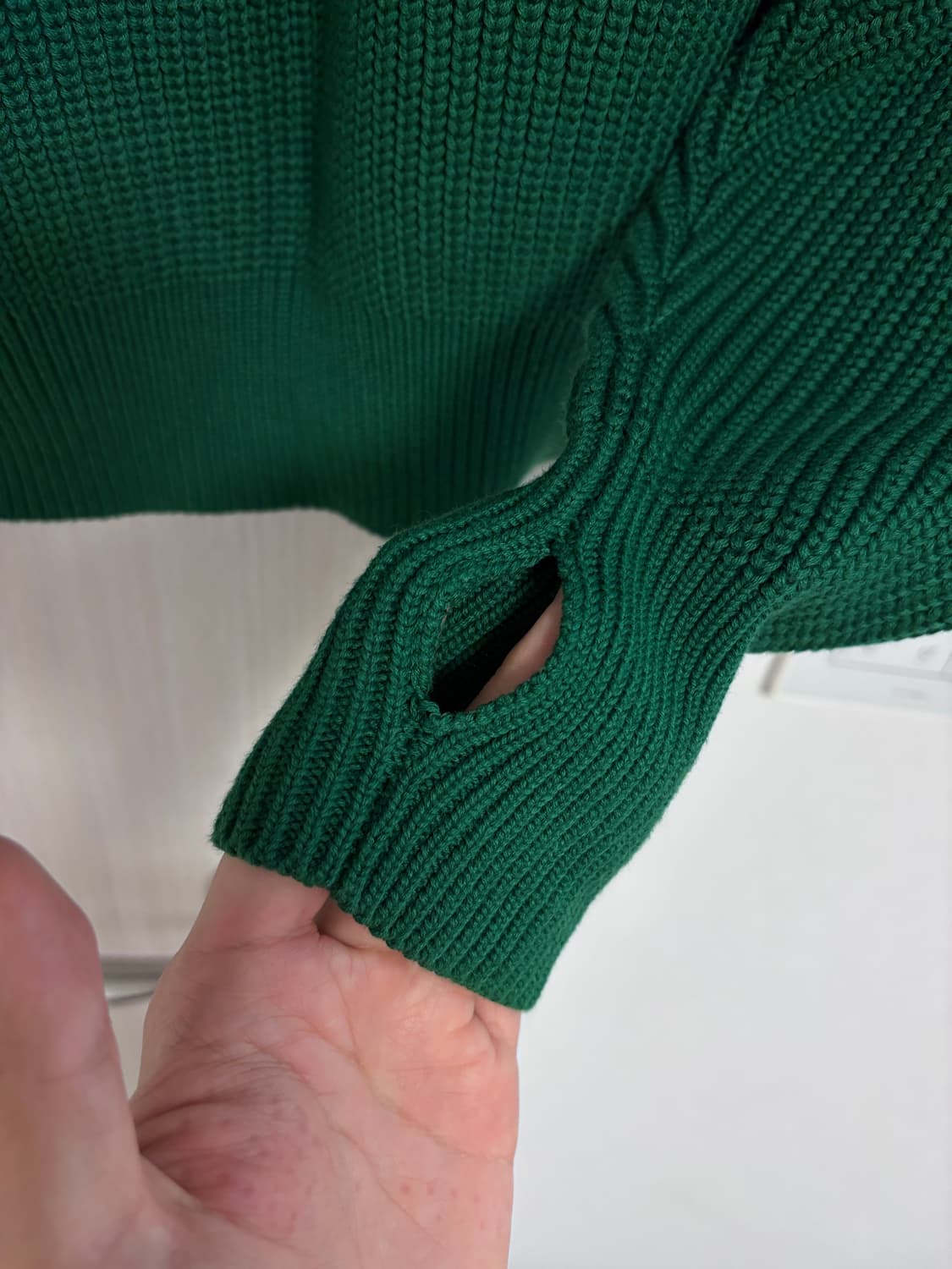 새상품) M 인템포무드 니트 후드집업 그린 상품이미지4