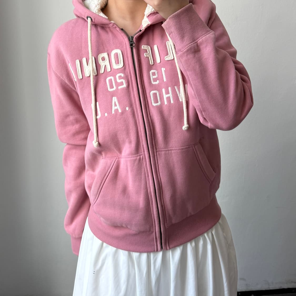 [M] 후아유 캘리포니아 핑크 후드집업 상품이미지1