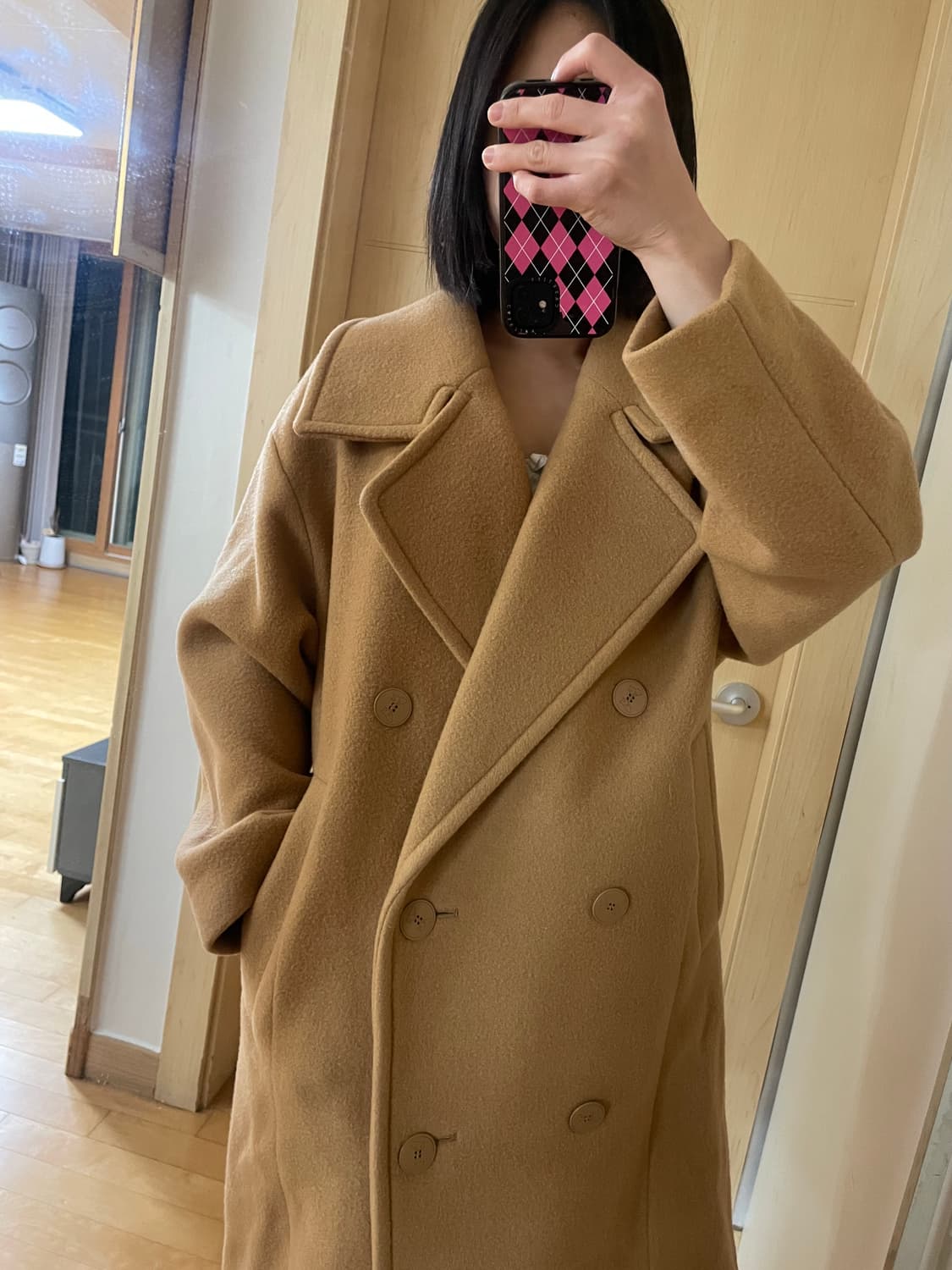 럭키슈에뜨 카멜 모 100% 코트 막스마라 버버리 프론트로우 상품이미지3