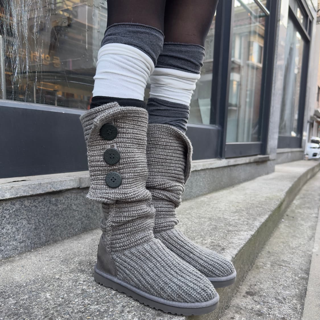 2000s Y2K 니트 카디 어그 부츠 상품이미지8