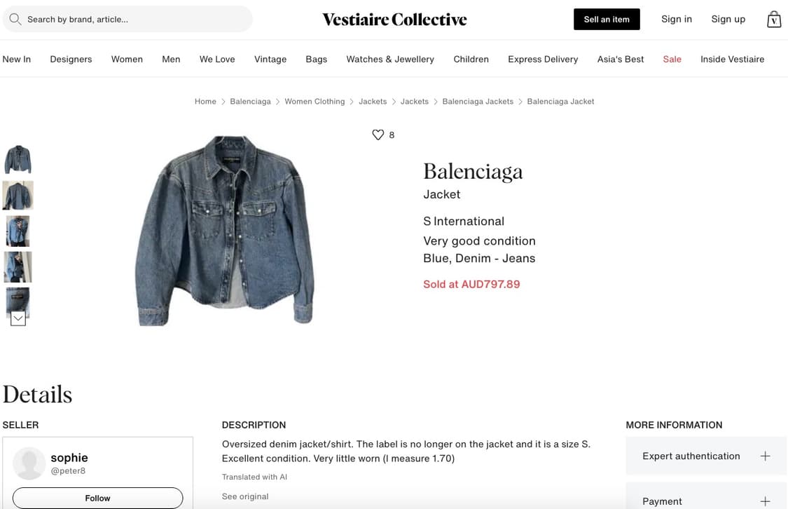 발렌시아가 16fw 크롭 데님 웨스턴 오버셔츠 상품이미지9