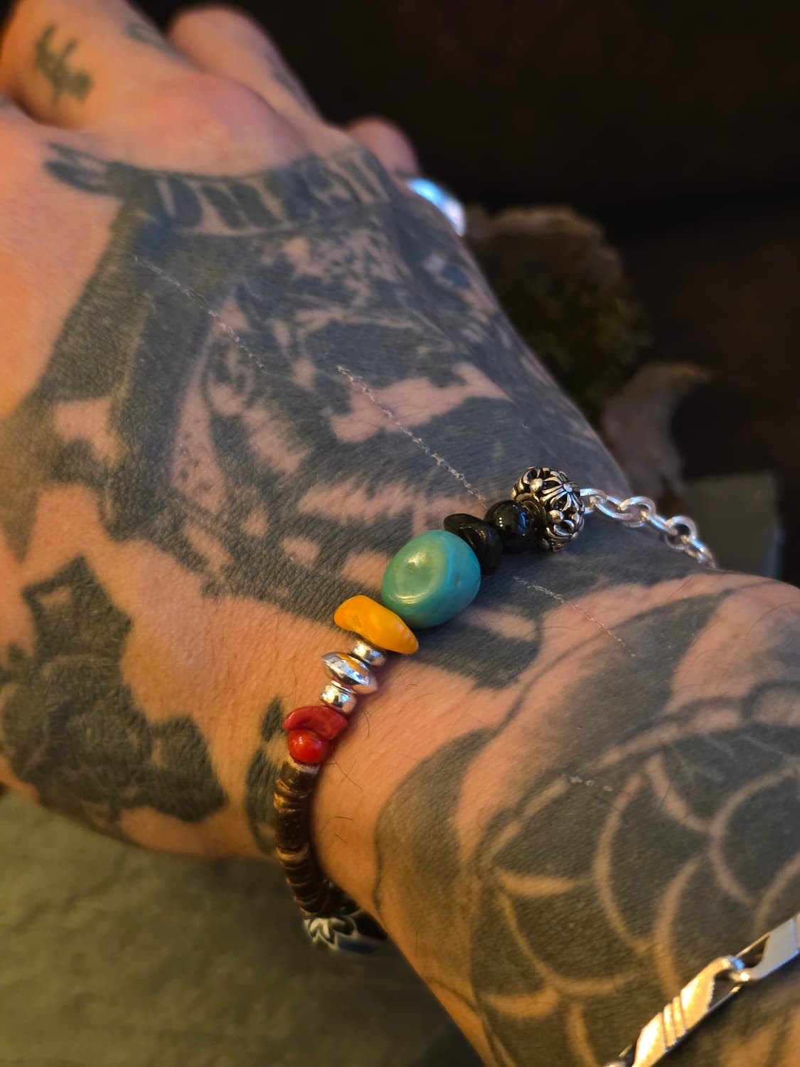 EARTH TRACE 실버925 하프 우드 스톤 팔찌 상품이미지6