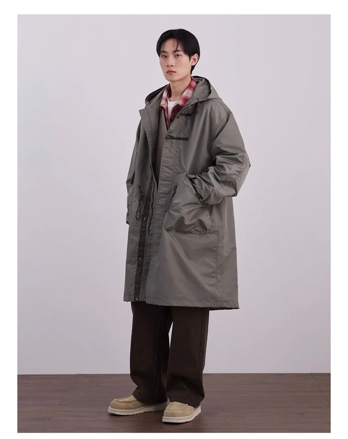 커버낫 더플 피시테일 파카 올리브 상품이미지3