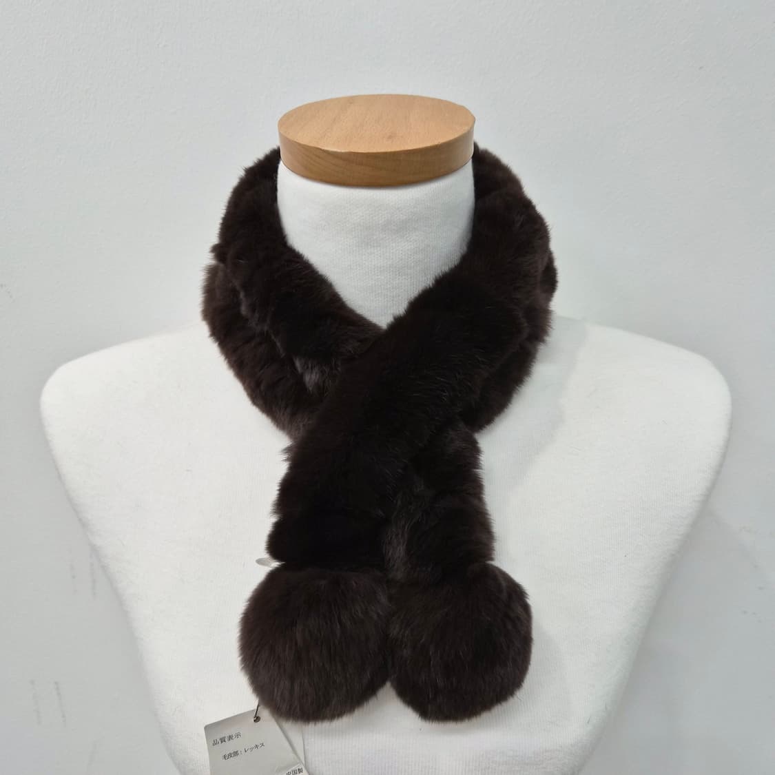 브라운 리얼 렉스 토끼털 퍼 초커 머플러 상품이미지1