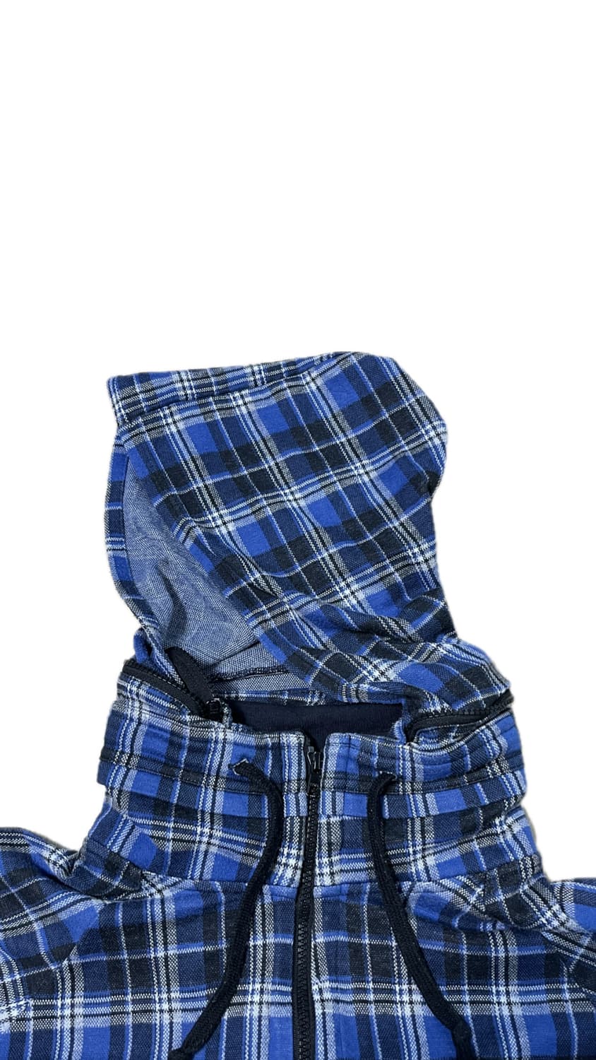 Plus one Clothing 블루 체크 하이넥 집업 상품이미지9