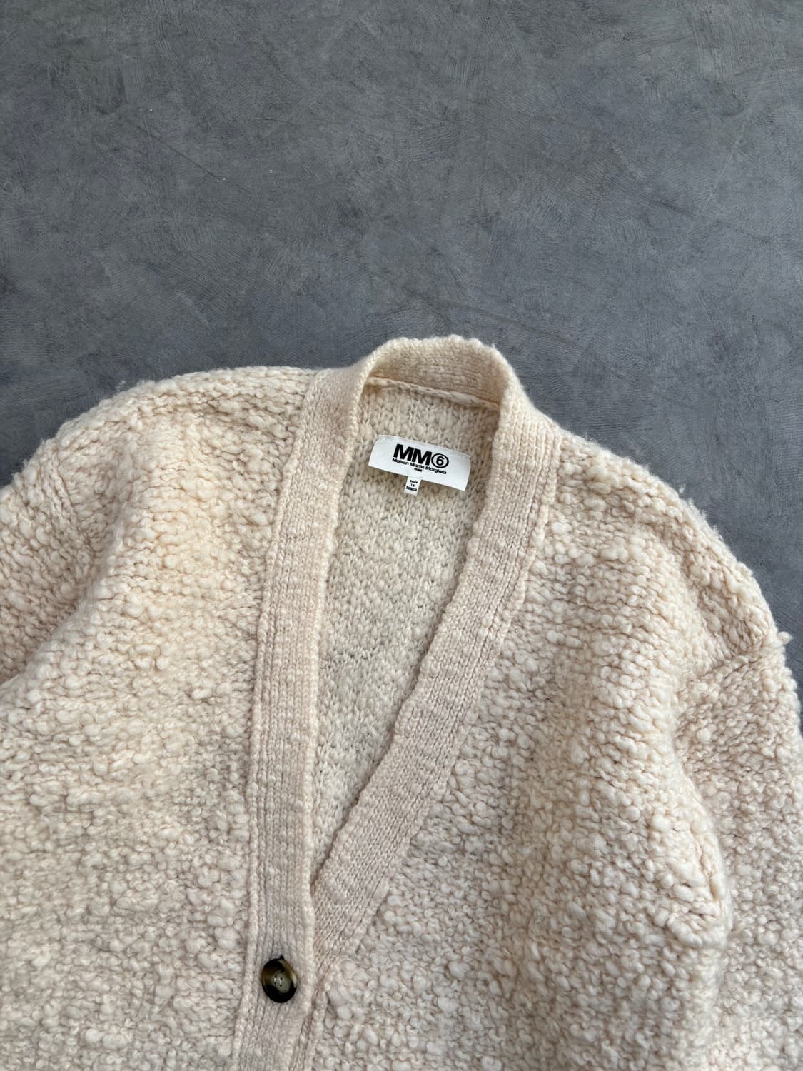 MM6 메종 마르지엘라 아이보리 부클 투포켓 가디건 상품이미지6