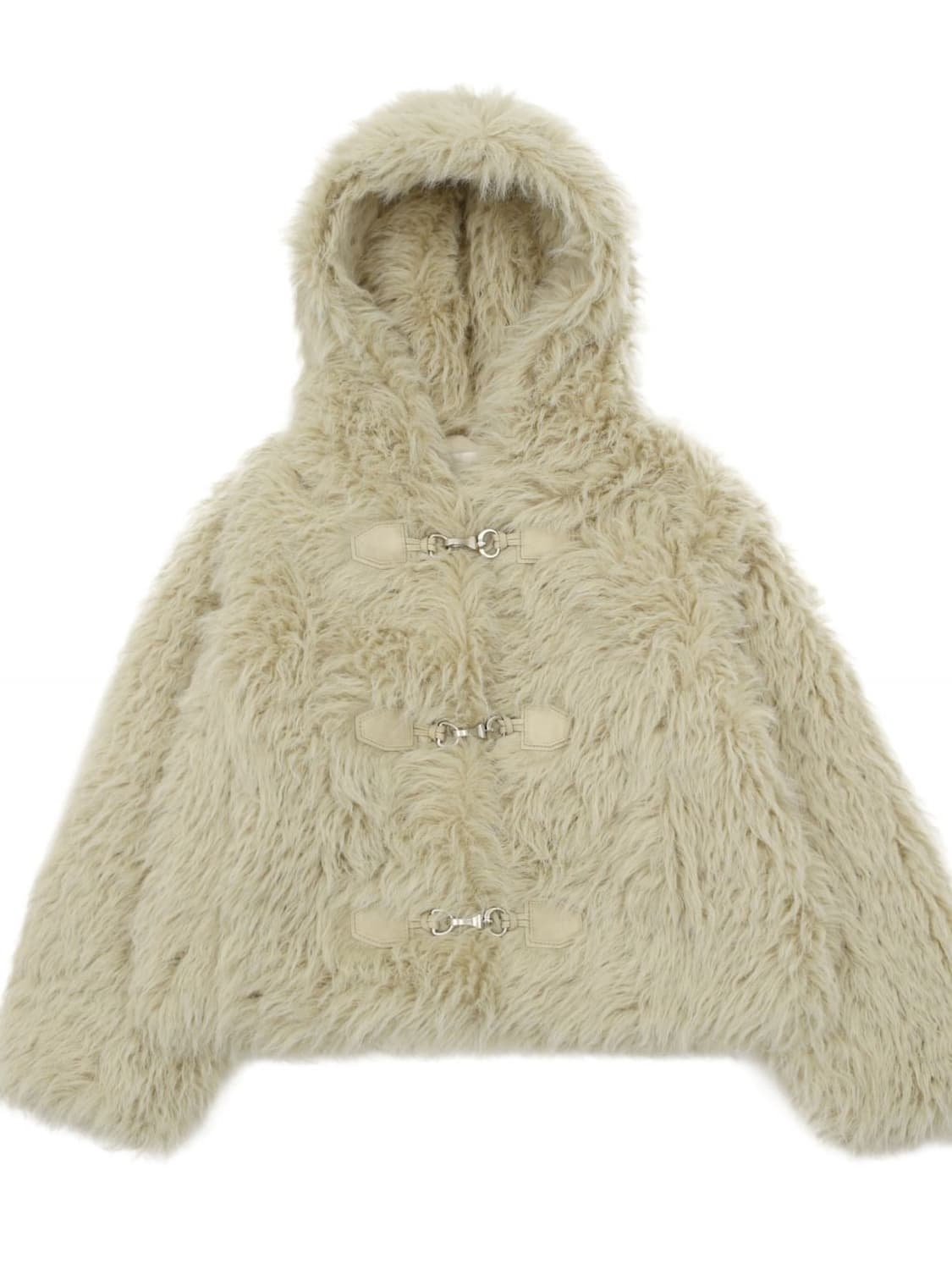 아수라 플러피 후드 퍼 자켓 베이지 상품이미지4