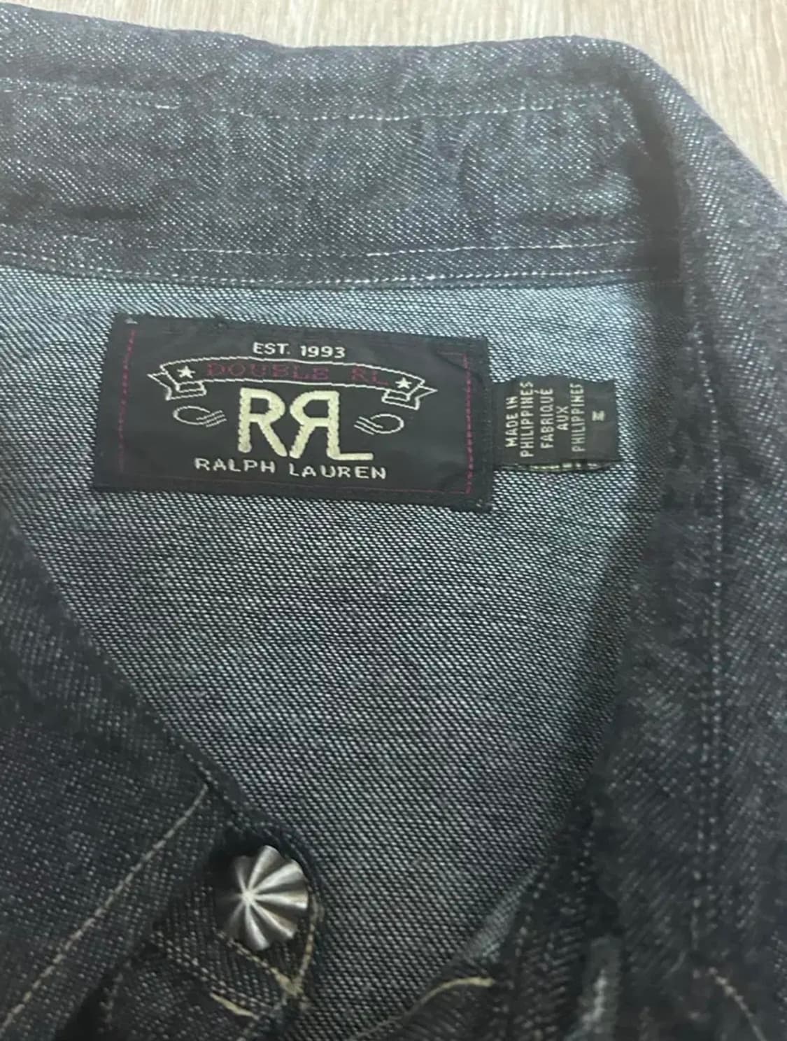 RRL 웨스턴 데님 셔츠 인디고 린스 M 상품이미지2
