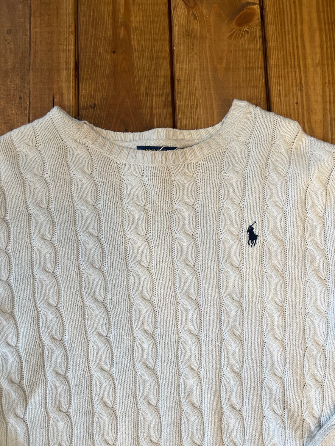 폴로 화이트 꽈배기 니트 상품이미지7