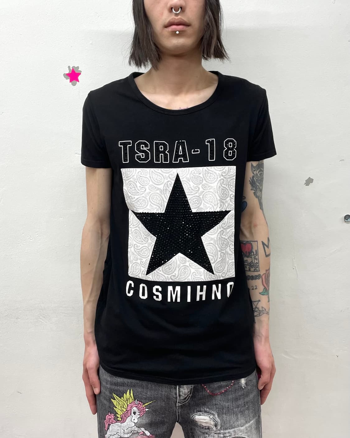 Cubic Big Star Black T-shirt  상품이미지1