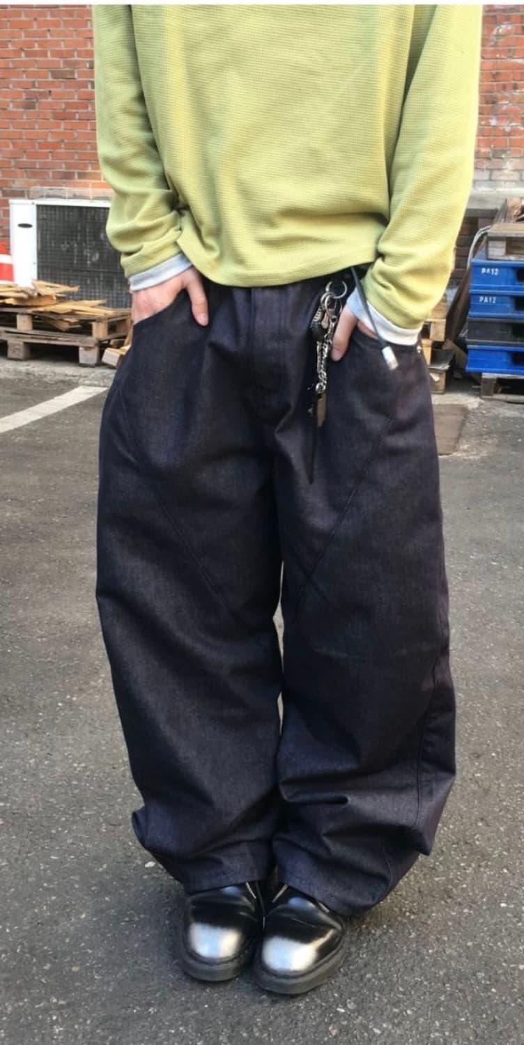 노블 사선 생지 데님 상품이미지1