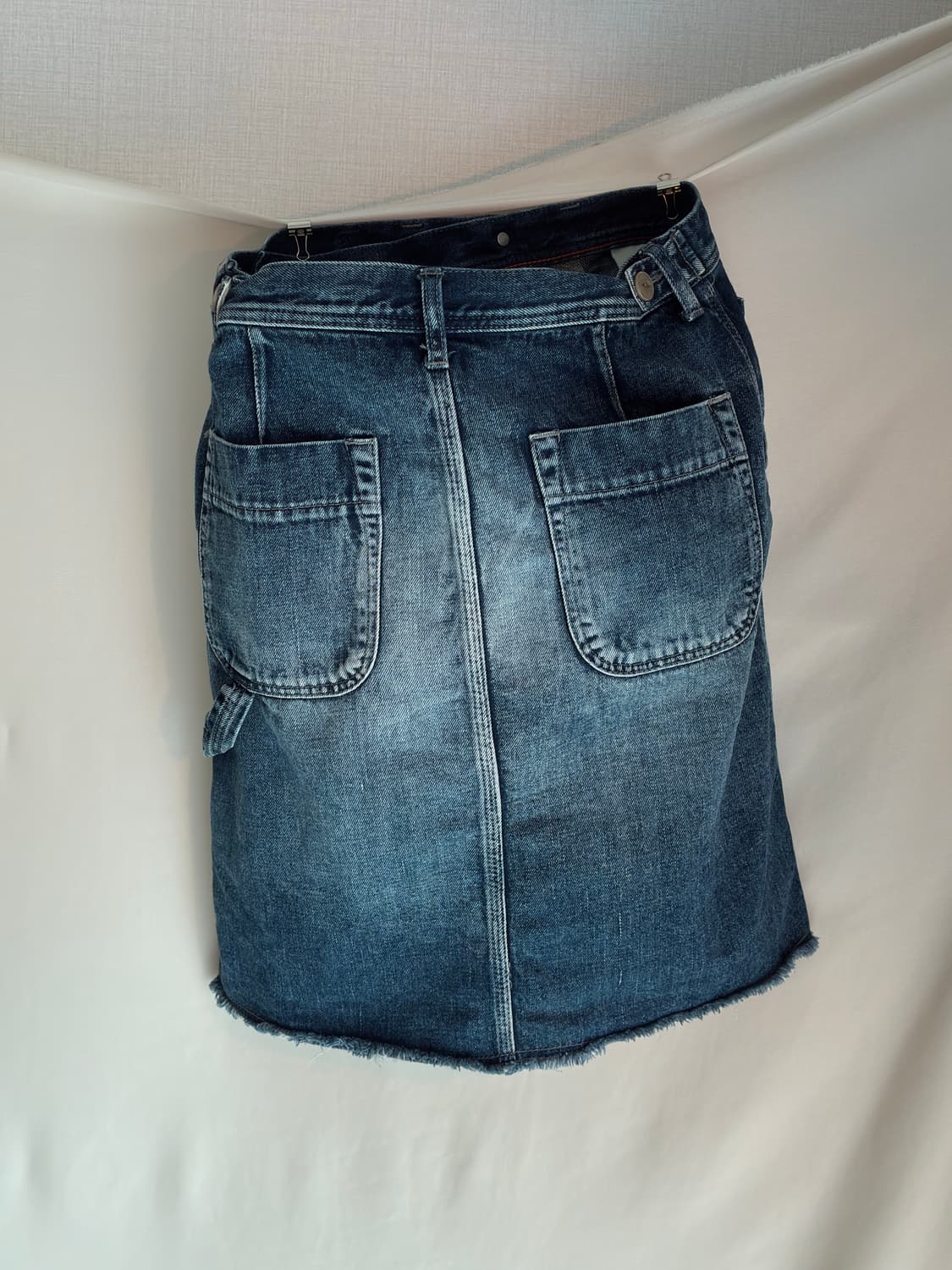 deep blue 인디고 데님 카펜터 랩 스커트 상품이미지2