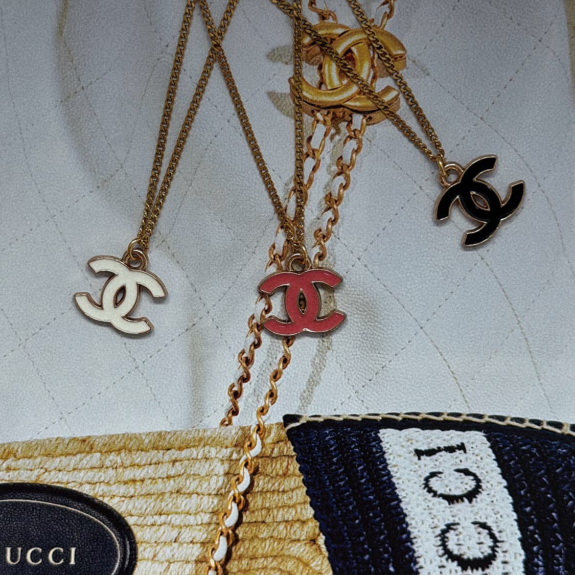 3Color  샤넬 클래식 CC로고 골드 목걸이 상품이미지4