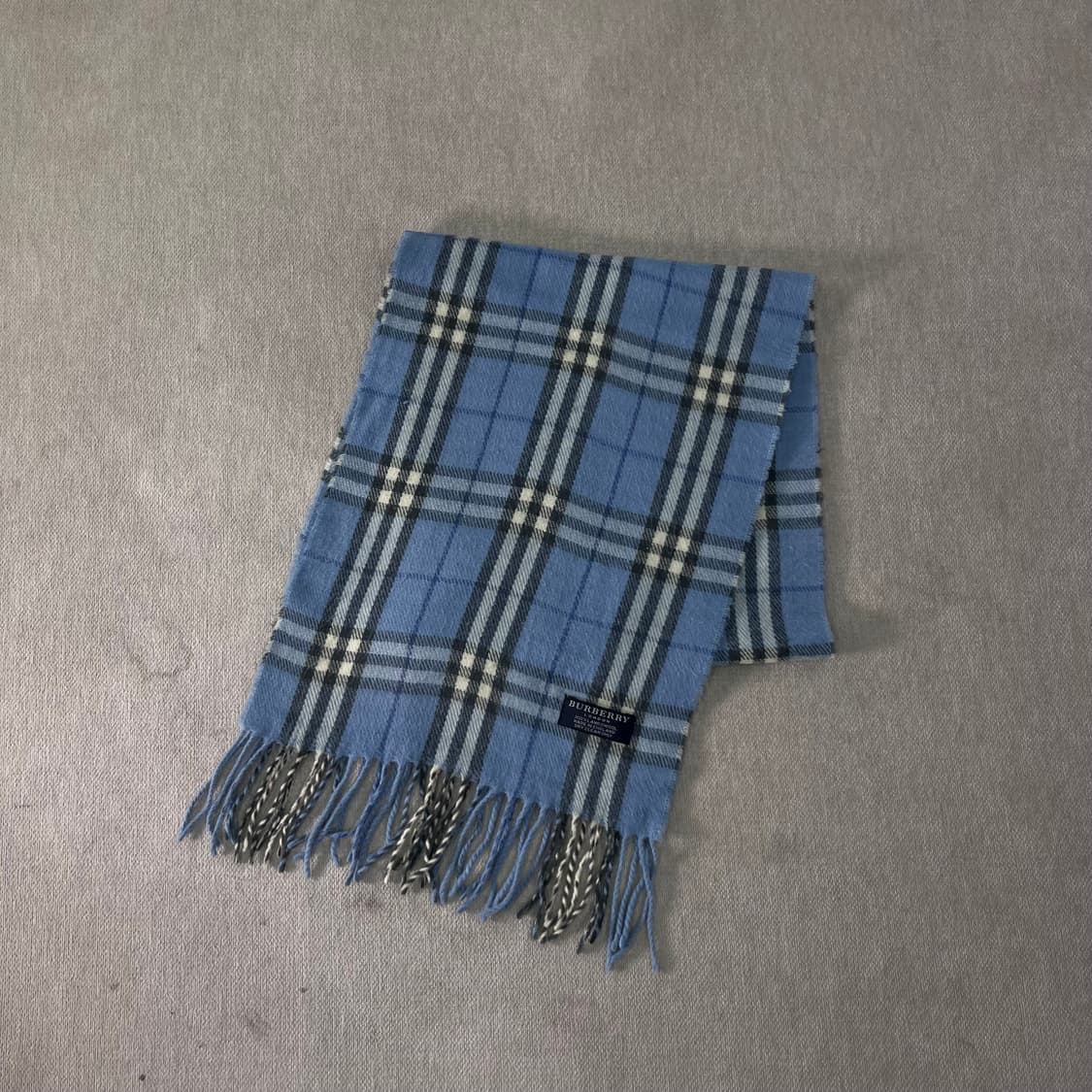 버버리 노바체크 램스울 스카이블루 머플러  상품이미지1