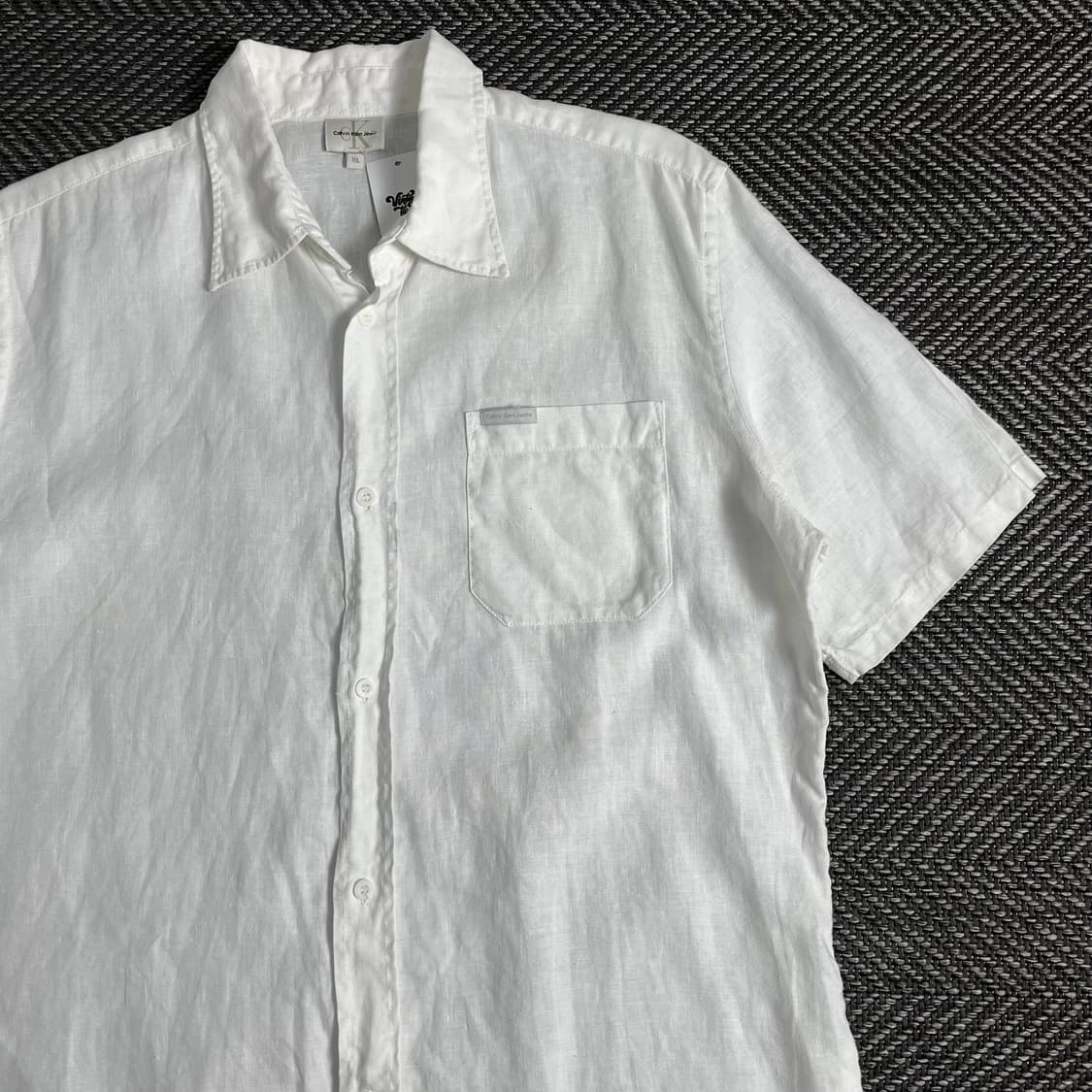 00s 캘빈클라인 아카이브 린넨 반팔 셔츠 y 3280 상품이미지4