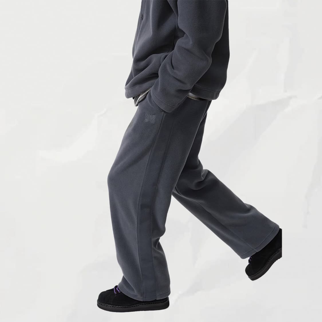 유니클로 니들스 와이드팬츠 블랙 다크 그레이 상품이미지6