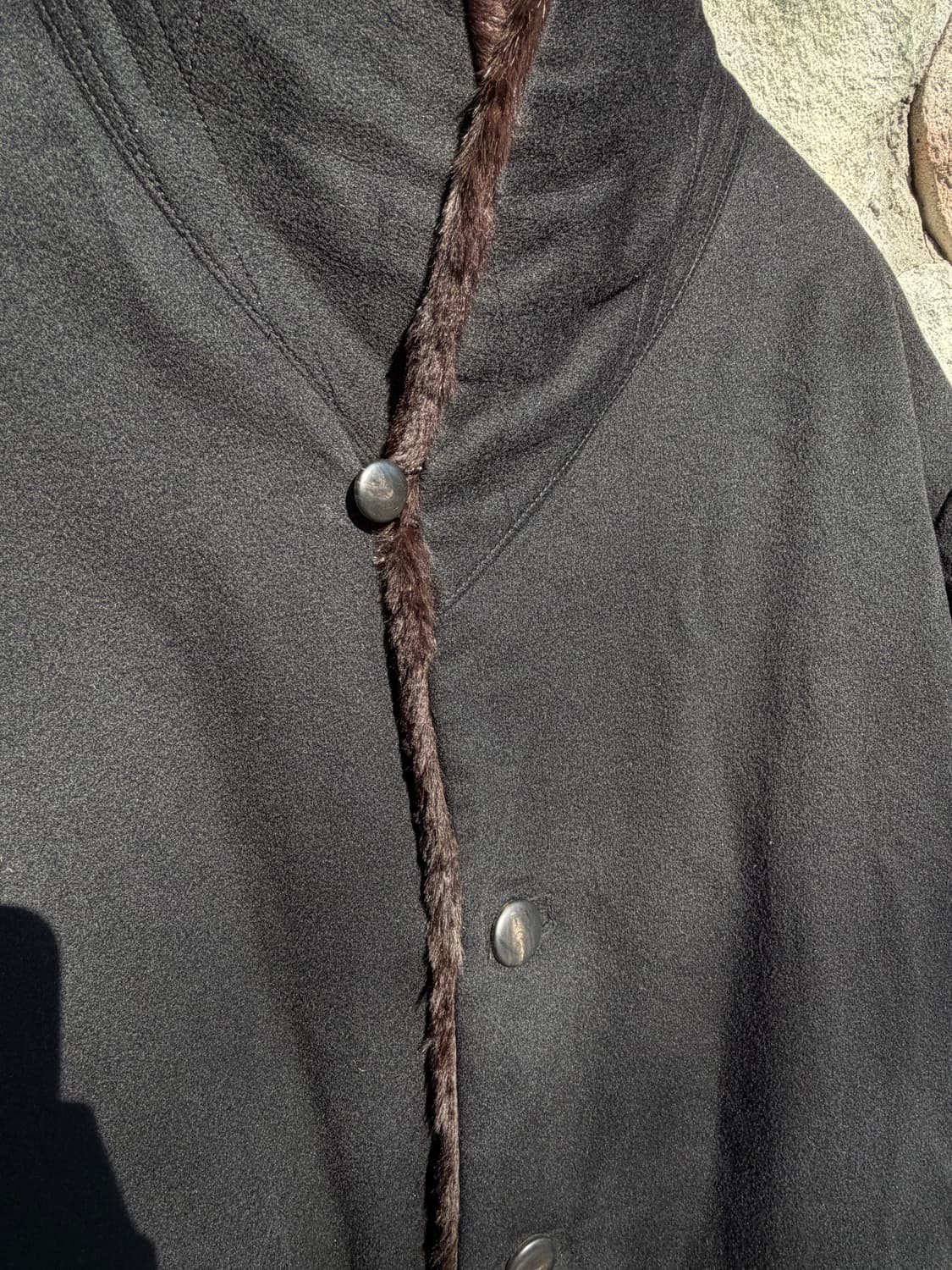 90s-00s 아르마니 꼴레지오니 퍼 트리밍 코트 상품이미지3