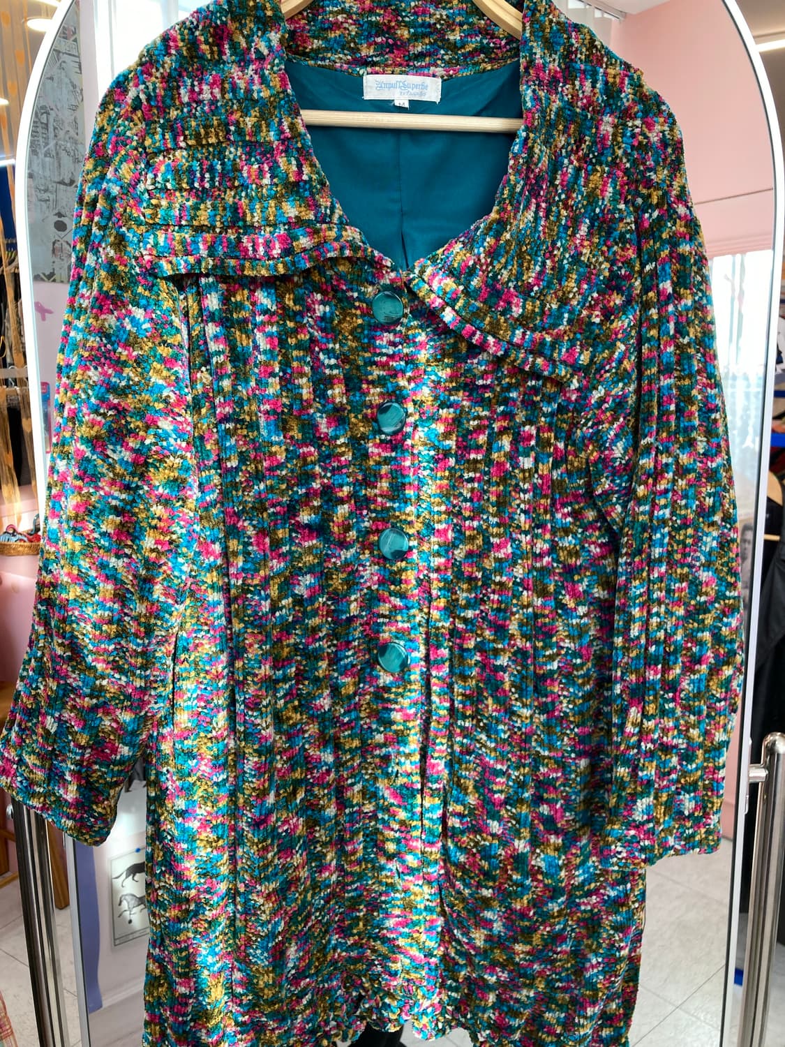 빈티지 컬러 믹스 미디 코트 상품이미지2