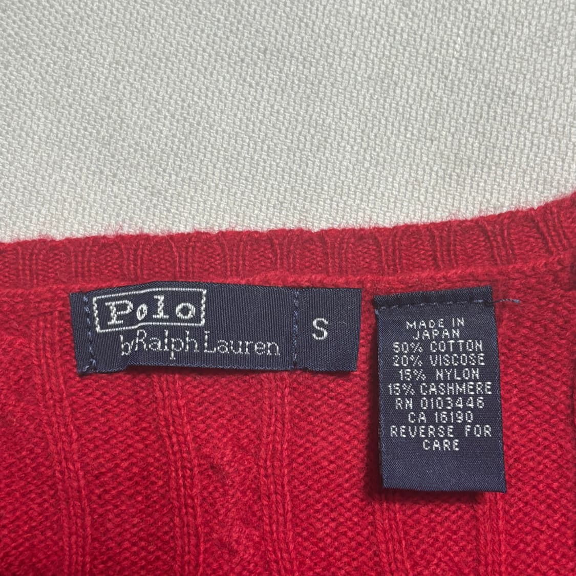 S 폴로랄프로렌 캐시미어 레드 케이블 니트 상품이미지4