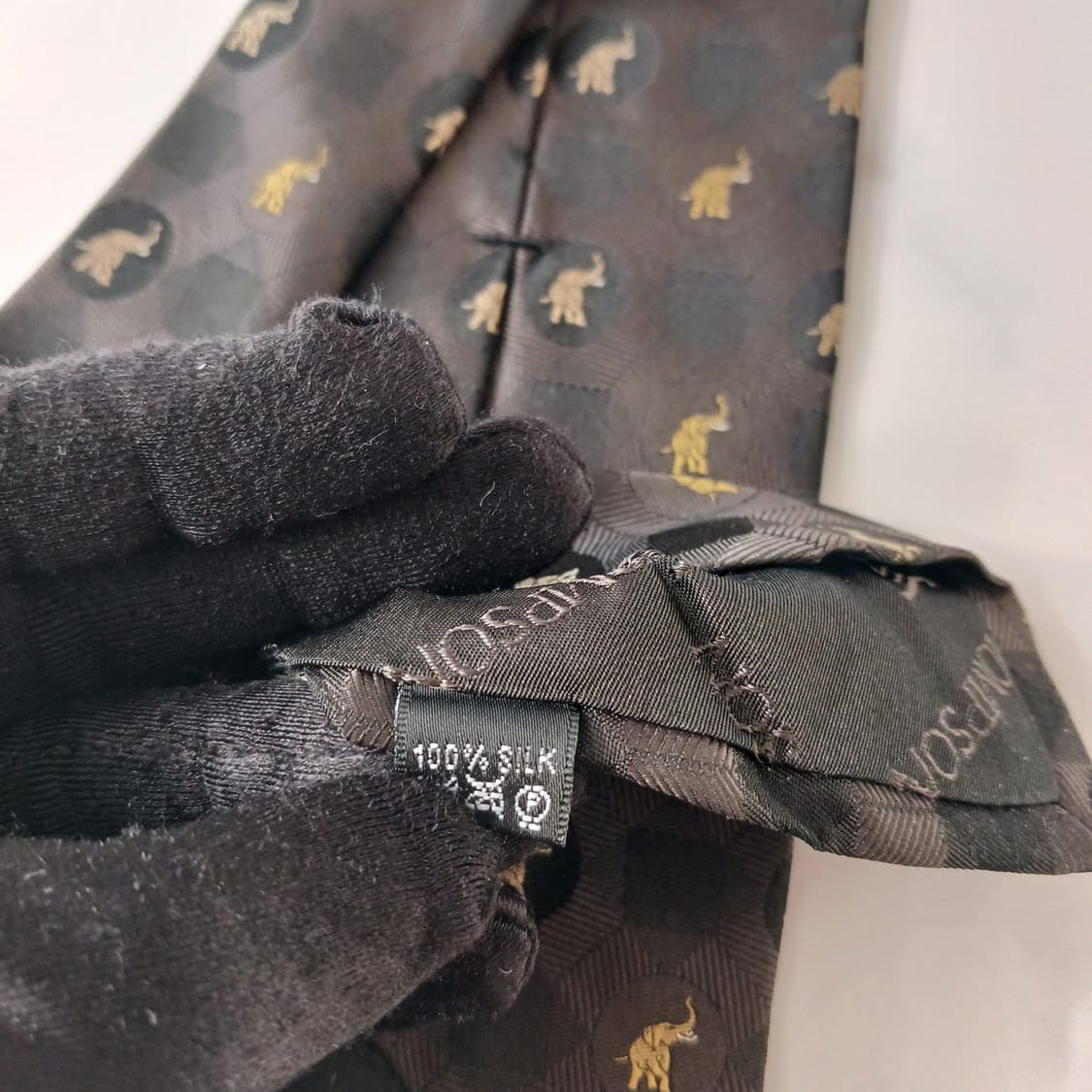 짐톰슨 실크 블랙 코끼리 자카드 넥타이 9.6cm A+등급 A18952
 상품이미지9