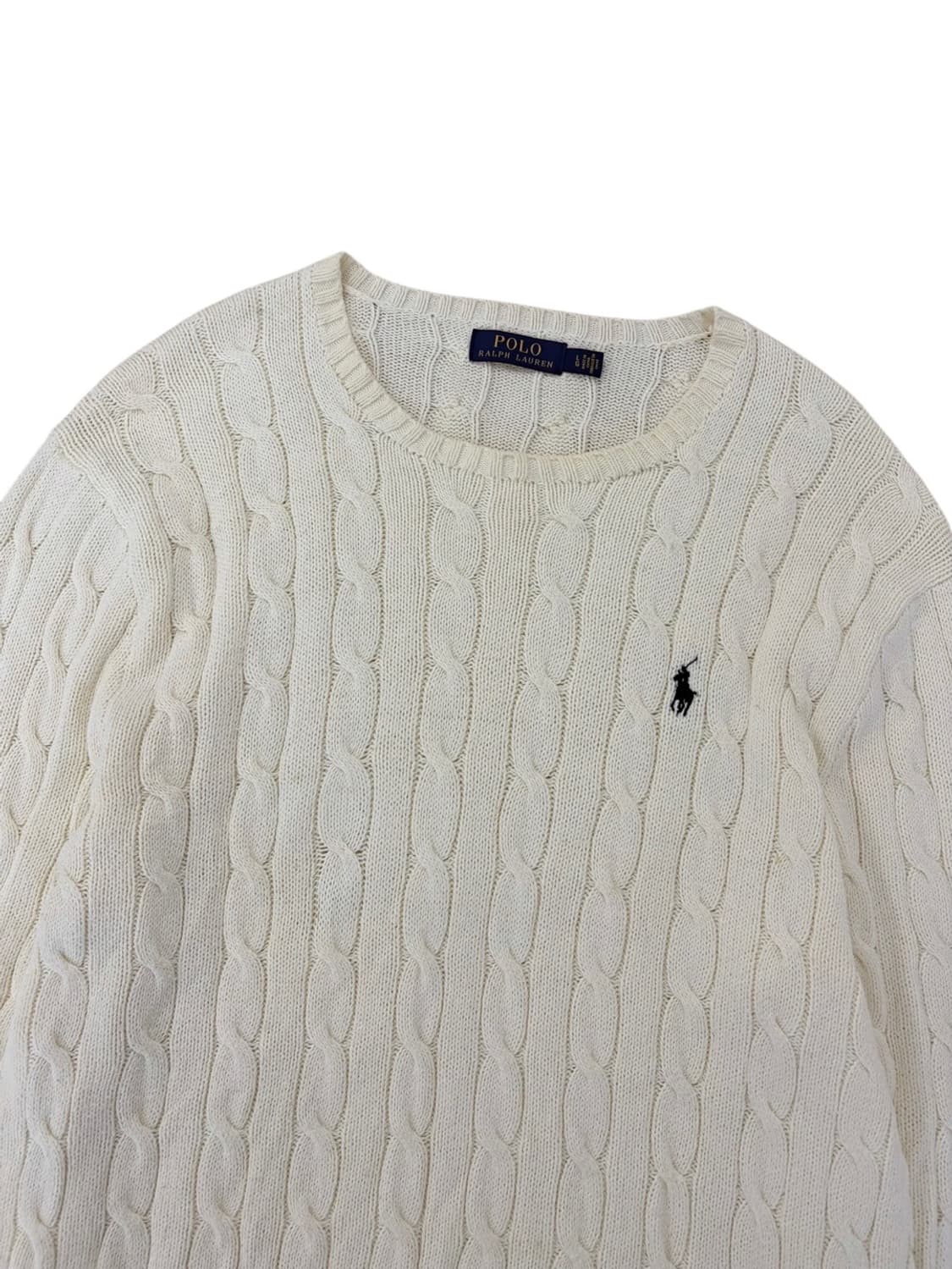폴로 꽈배기 니트 아이보리 (L) 상품이미지2