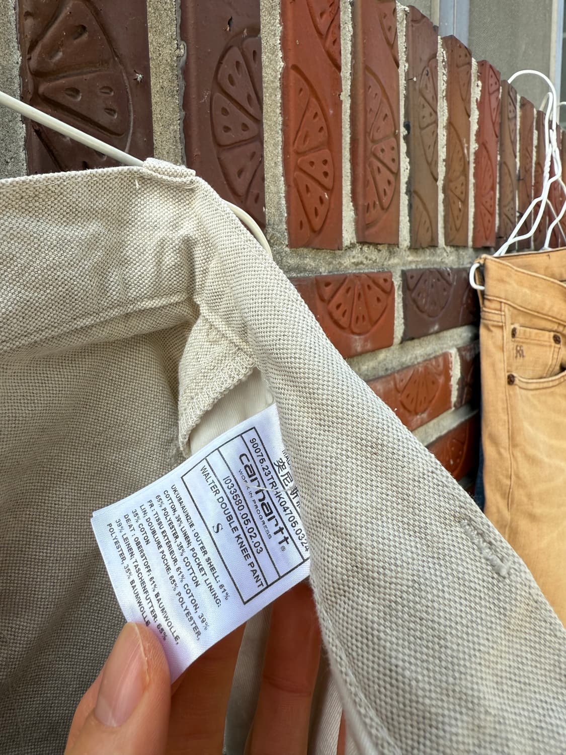 칼하트 카펜터 더블니 오프화이트 덩가리핏 상품이미지2