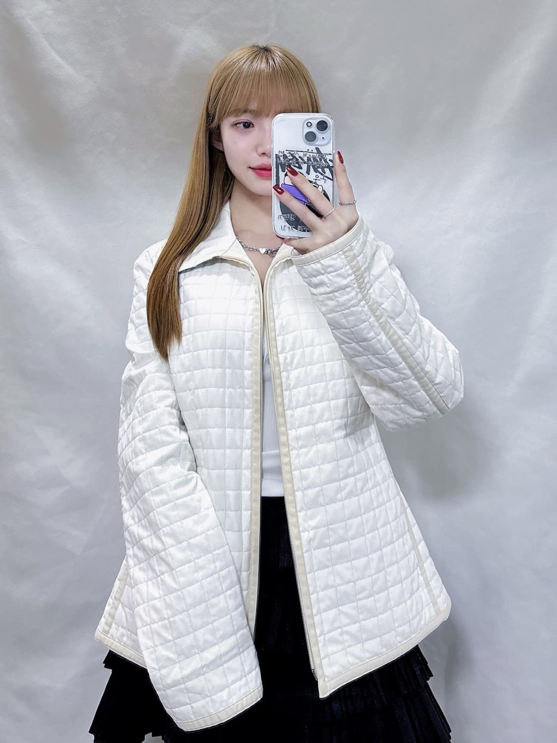 버버리 정품 투웨이 화이트 퀼팅 자켓  상품이미지2