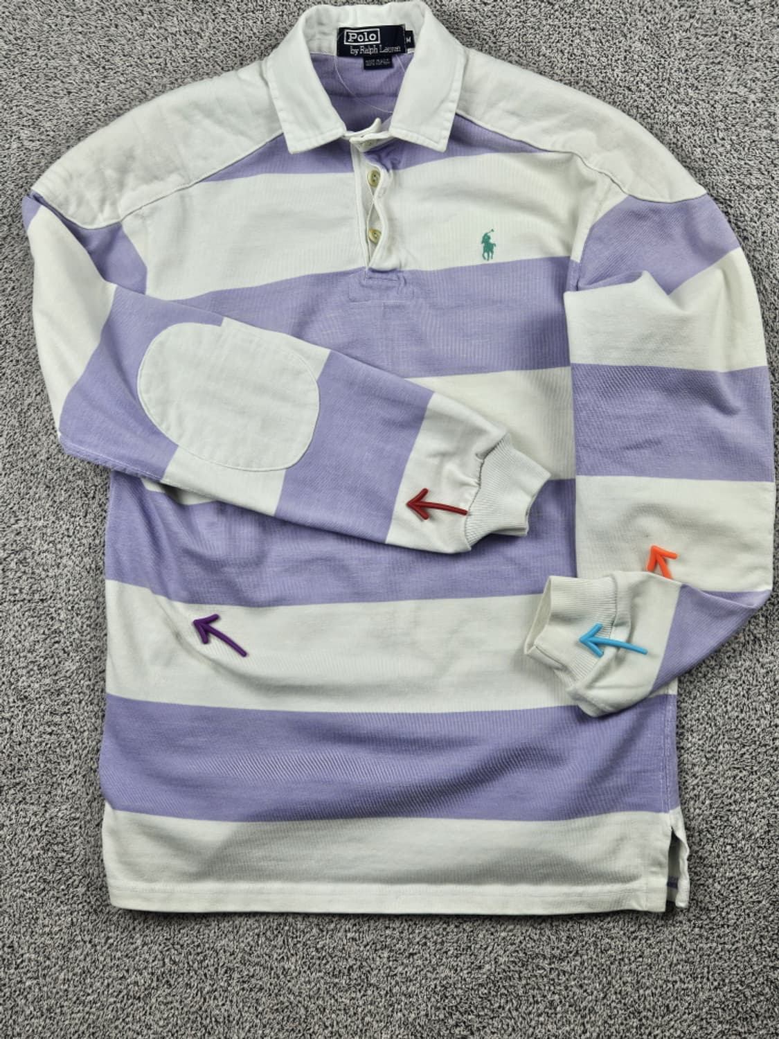 90's USA 폴로랄프로렌 스트라이프 럭비 티셔츠 ( M )/ 9953 상품이미지6